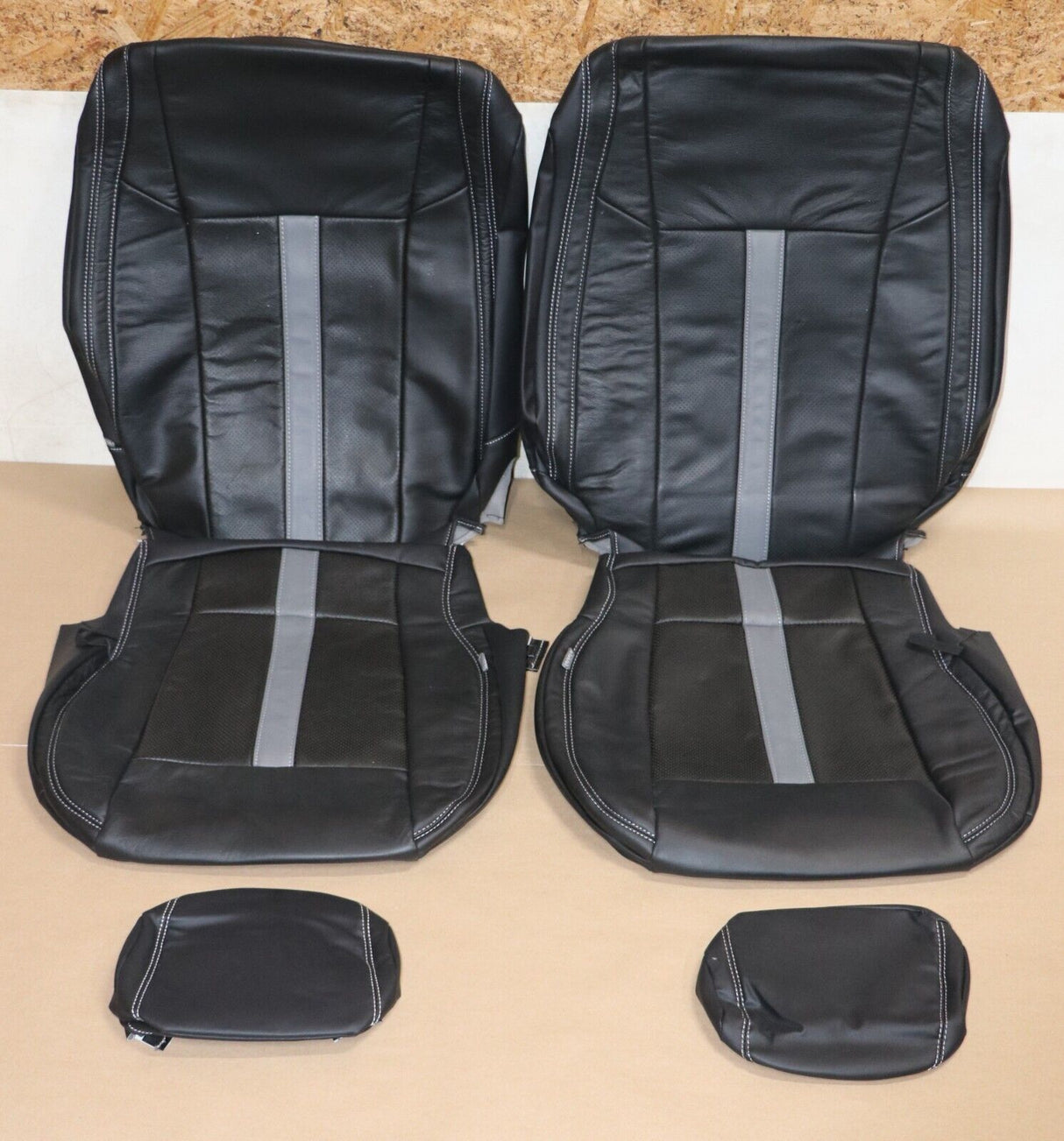 2015 - 2020 Ford F-150 XLT SuperCrew Leather Seat Covers Black Gray SEMA Edition 5
