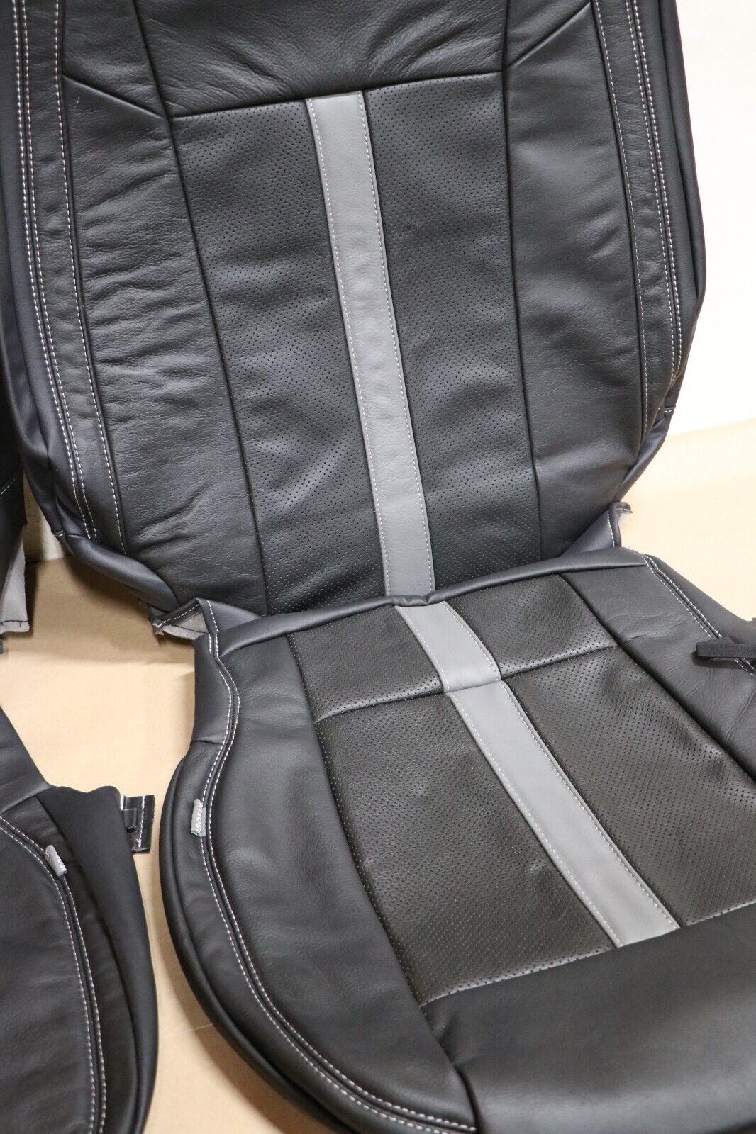 2015 - 2020 Ford F-150 XLT SuperCrew Leather Seat Covers Black Gray SEMA Edition 6