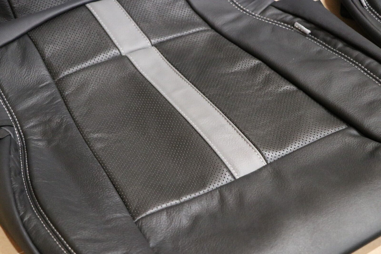 2015 - 2020 Ford F-150 XLT SuperCrew Leather Seat Covers Black Gray SEMA Edition 8