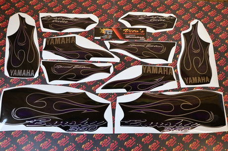 Vito's vinyl decal graphics kit 14MIL sticker Yamaha Banshee PURPLE FLAMES 2006 1