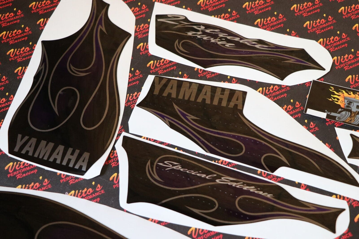 Vito's vinyl decal graphics kit 14MIL sticker Yamaha Banshee PURPLE FLAMES 2006 2