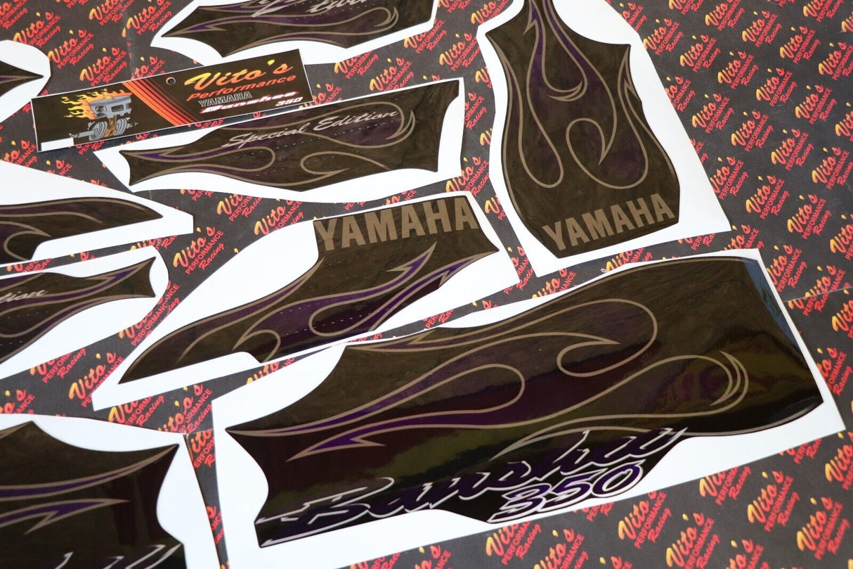 Vito's vinyl decal graphics kit 14MIL sticker Yamaha Banshee PURPLE FLAMES 2006 3