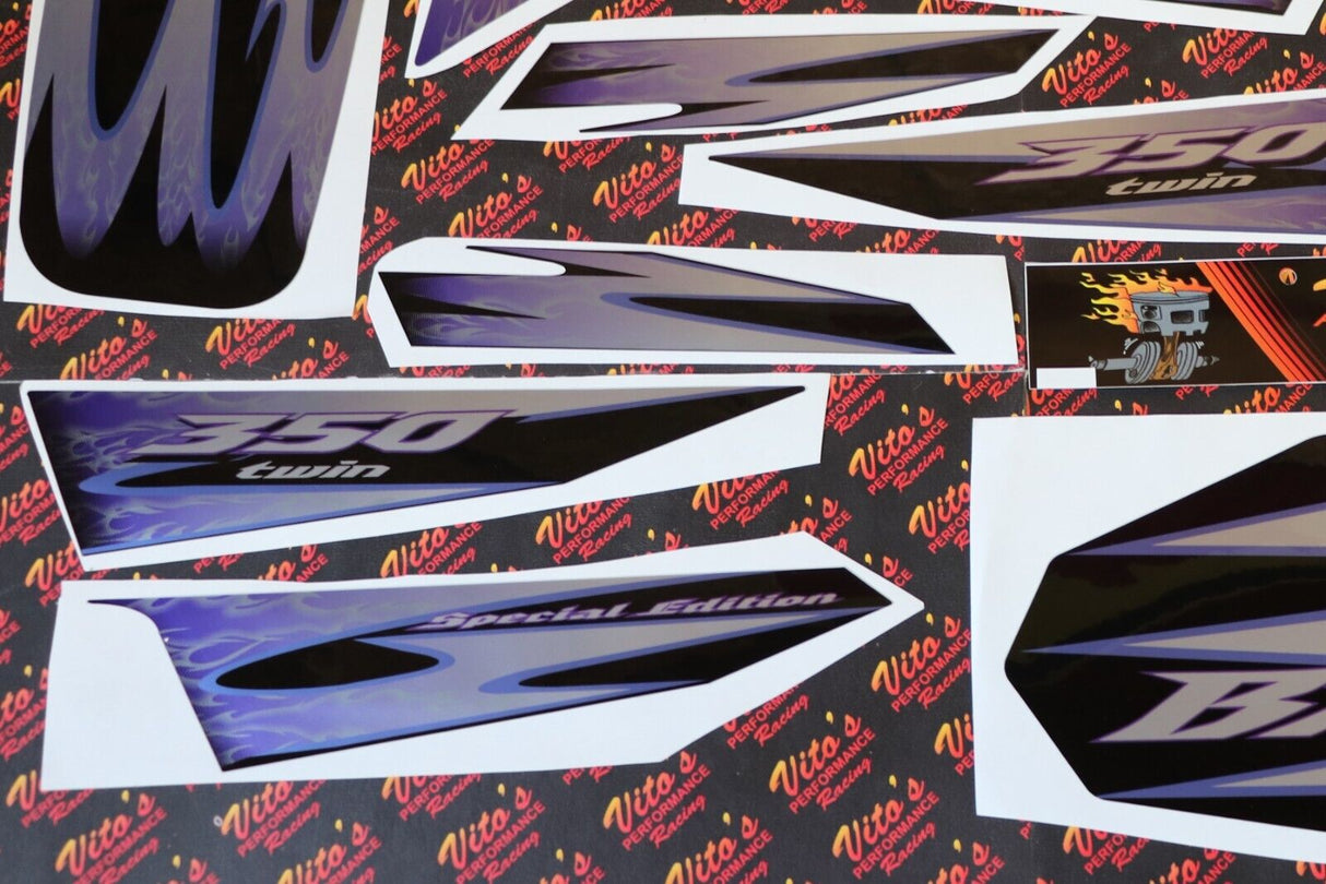 Vito's vinyl decal graphics kit 14MIL sticker Yamaha Banshee BLACK PURPLE 2005 2