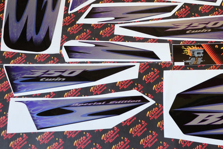 Vito's vinyl decal graphics kit 14MIL sticker Yamaha Banshee BLACK PURPLE 2005 2