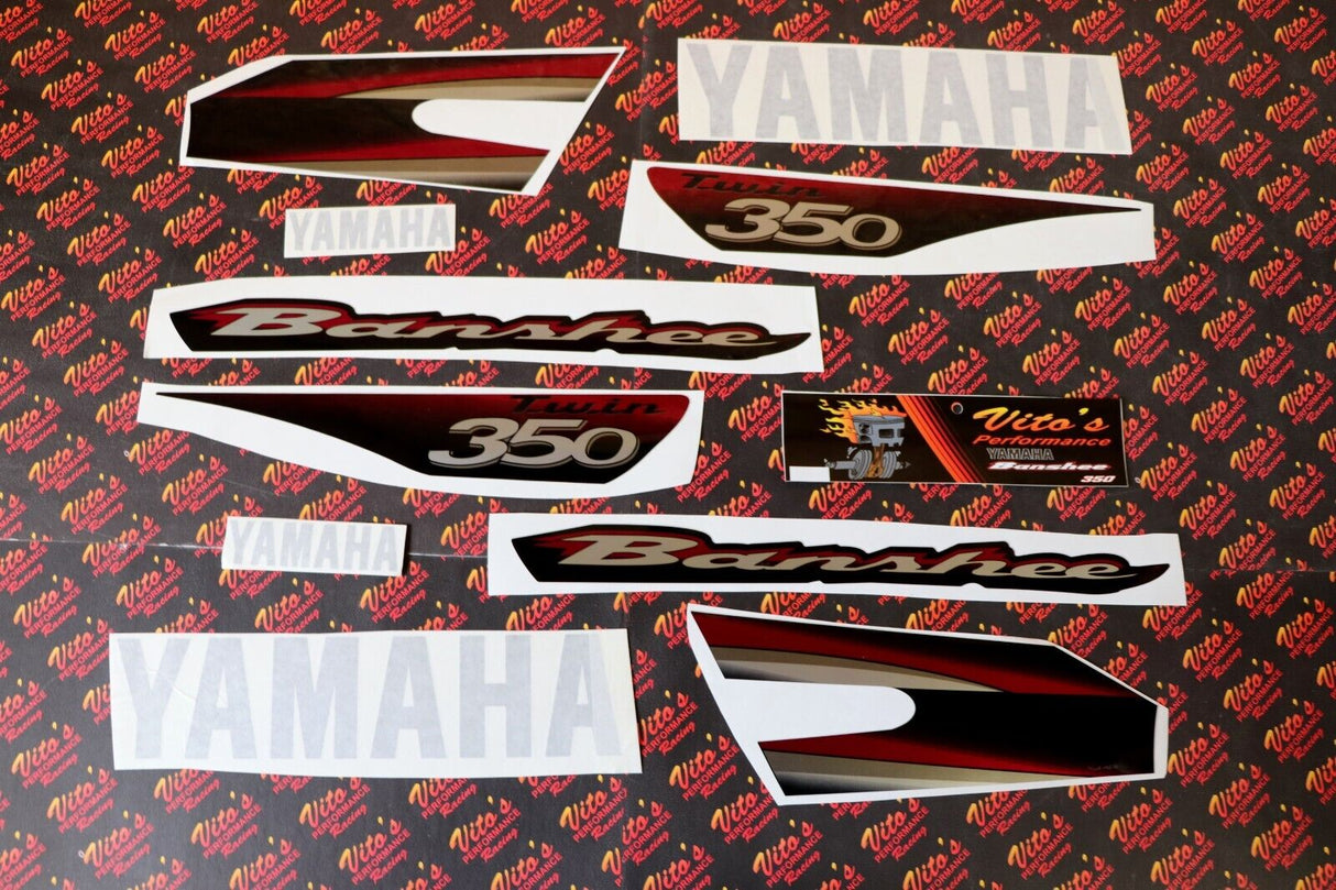 Vito's vinyl decal graphics kit 14MIL sticker Yamaha Banshee RED BLACK 2003 1