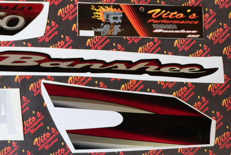 Vito's vinyl decal graphics kit 14MIL sticker Yamaha Banshee RED BLACK 2003 3