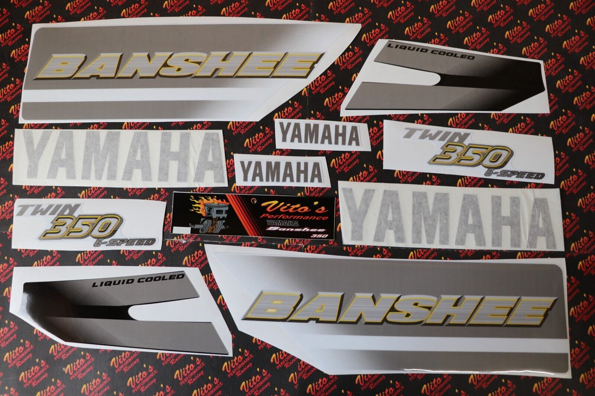 Vito's vinyl decal graphics kit 14MIL sticker Yamaha Banshee SILVER BLACK 2001 1