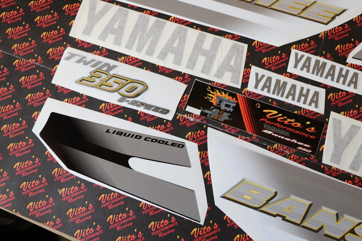 Vito's vinyl decal graphics kit 14MIL sticker Yamaha Banshee SILVER BLACK 2001 2