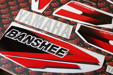 Vito's vinyl decal graphics kit 14MIL sticker Yamaha Banshee RED BLACK 2000 2