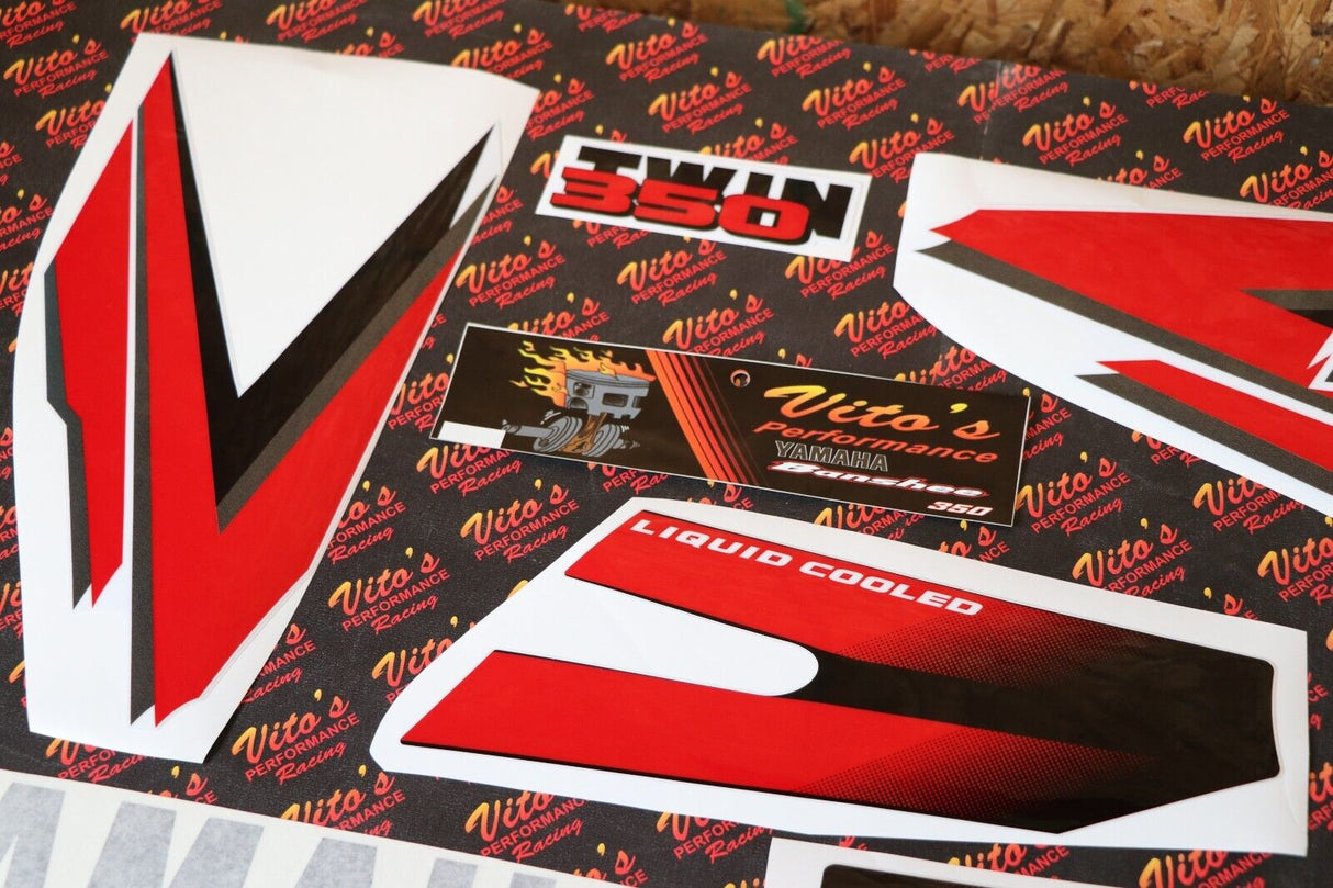 Vito's vinyl decal graphics kit 14MIL sticker Yamaha Banshee RED BLACK 2000 3