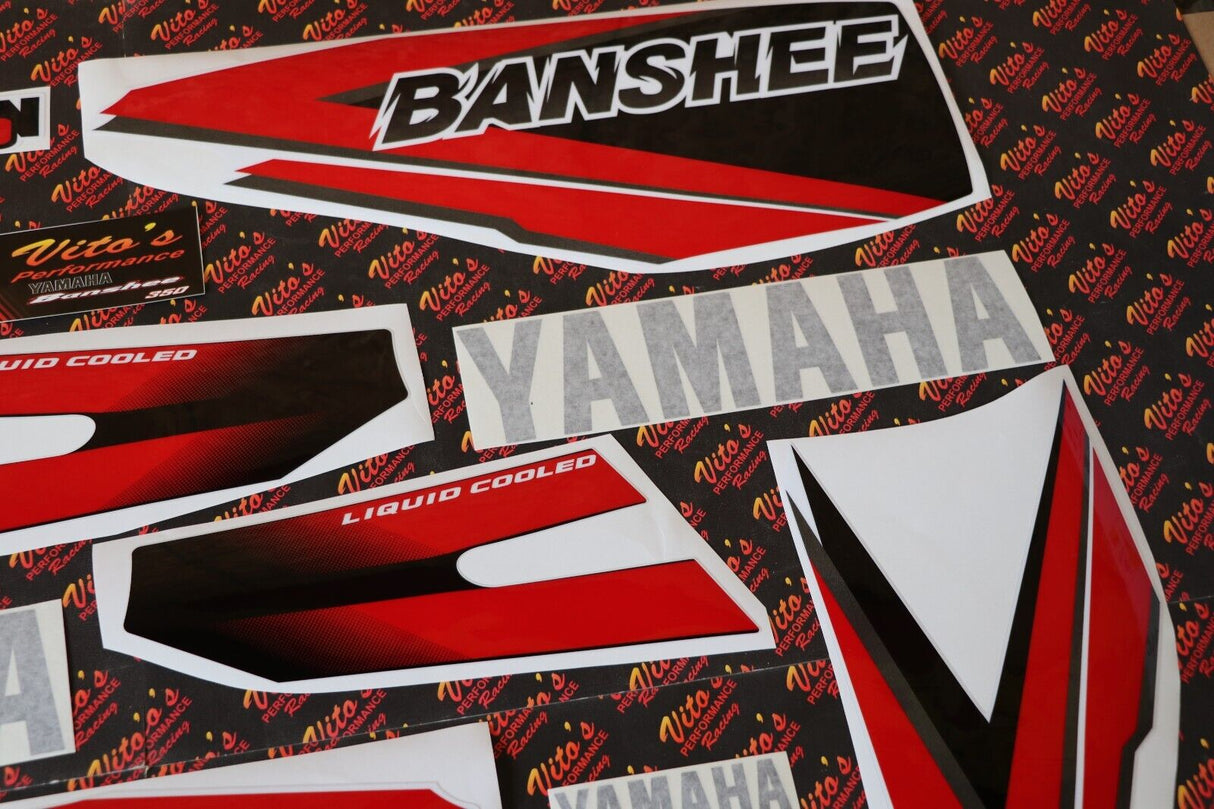 Vito's vinyl decal graphics kit 14MIL sticker Yamaha Banshee RED BLACK 2000 4