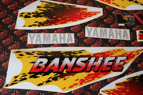Vito's vinyl decal graphics kit 14MIL sticker Yamaha Banshee RED YELLOW 1997 2