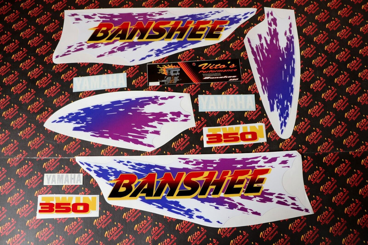 Vito's vinyl decal graphics kit 14MIL sticker Yamaha Banshee RED WHITE 1996 1