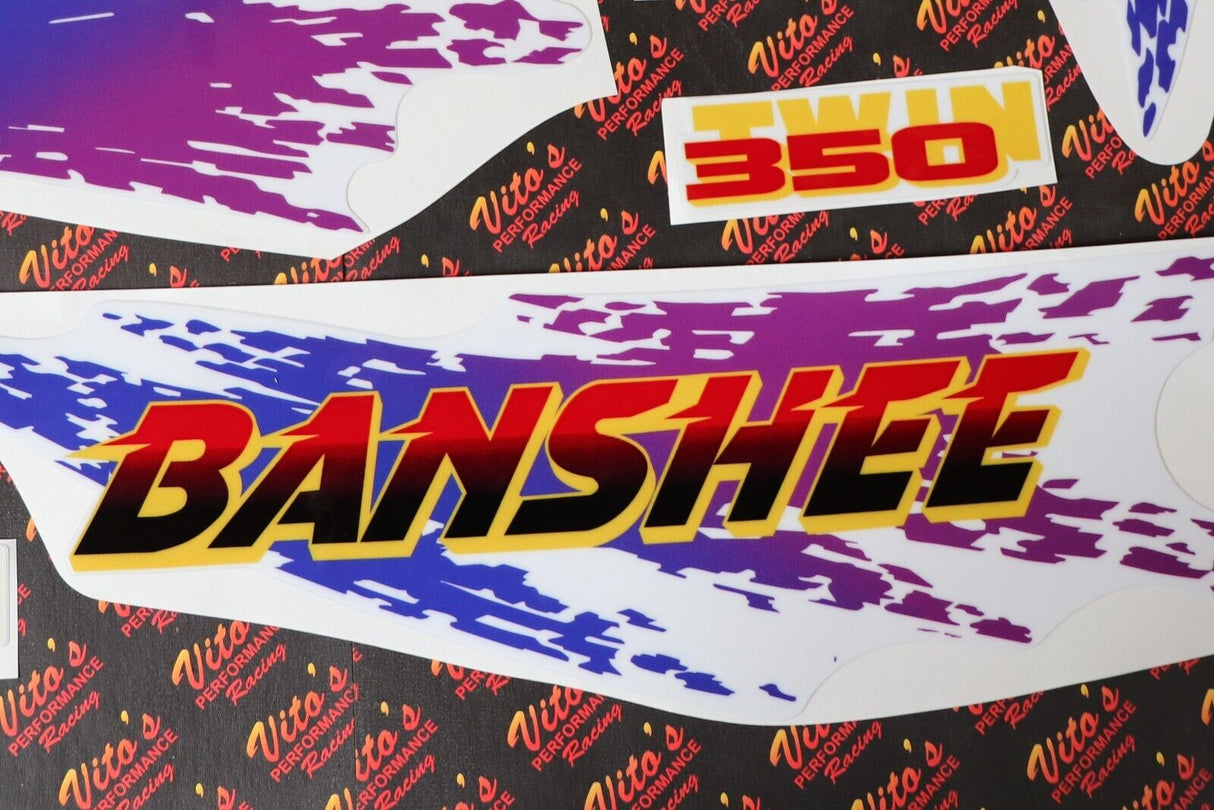 Vito's vinyl decal graphics kit 14MIL sticker Yamaha Banshee RED WHITE 1996 2