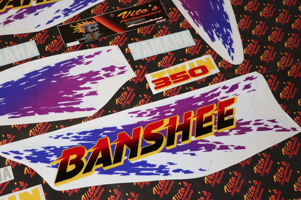 Vito's vinyl decal graphics kit 14MIL sticker Yamaha Banshee RED WHITE 1996 7