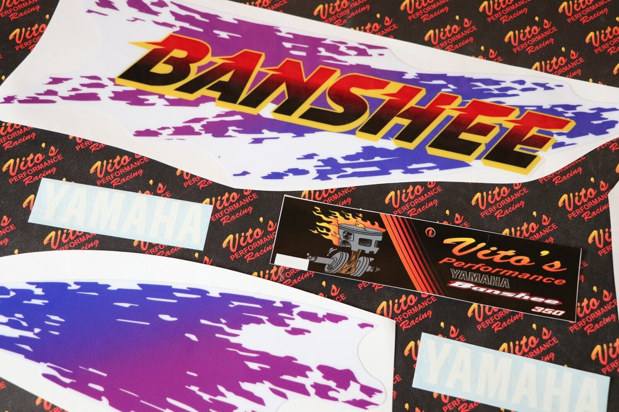 Vito's vinyl decal graphics kit 14MIL sticker Yamaha Banshee RED WHITE 1996 8