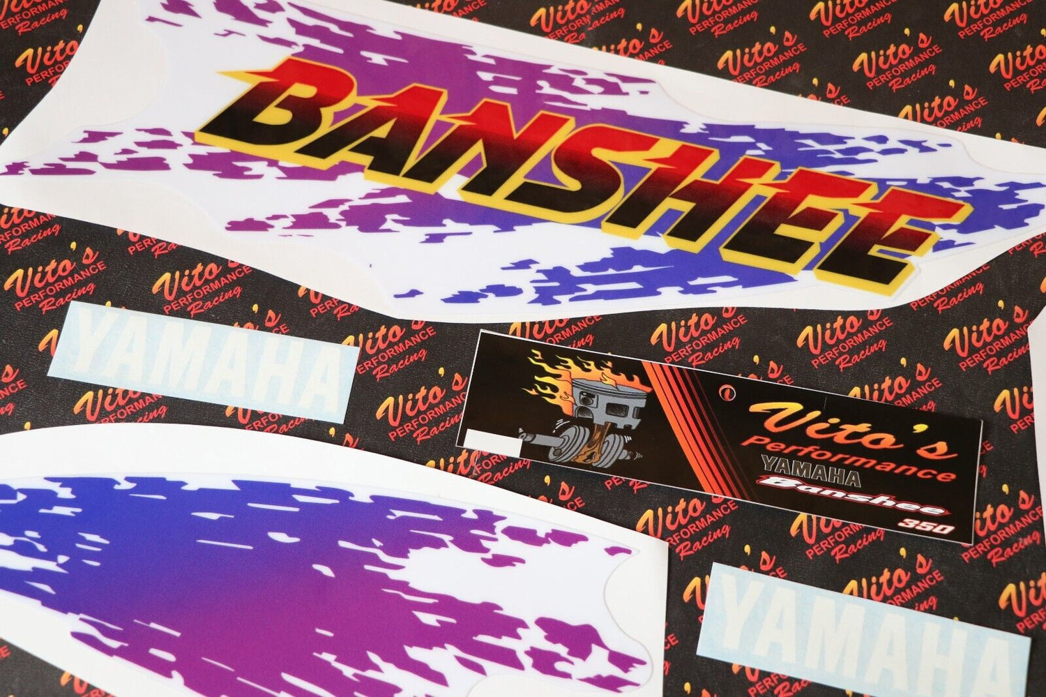 Vito's vinyl decal graphics kit 14MIL sticker Yamaha Banshee RED WHITE 1996 8