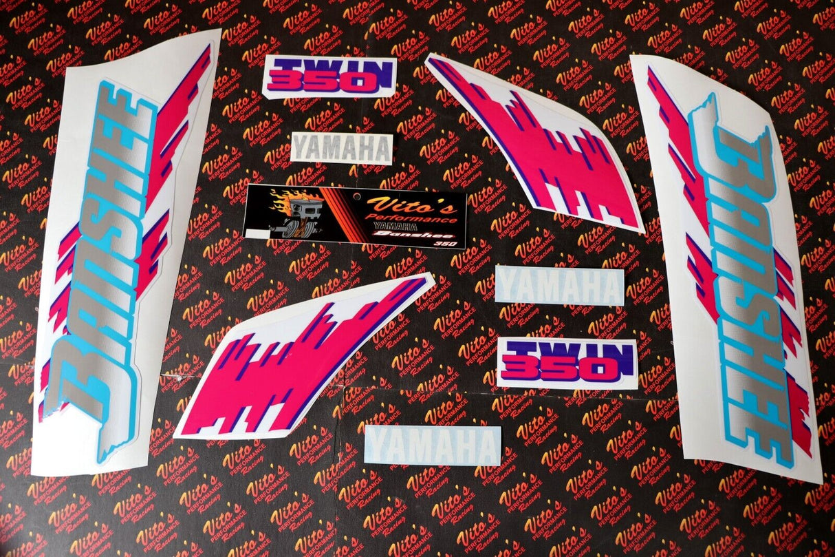 Vito's vinyl decal graphics kit 14MIL sticker Yamaha Banshee WHITE TEAL 1992 2