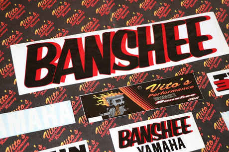 Vito's vinyl decal graphics kit 14MIL sticker Yamaha Banshee WHITE RED 1987 2