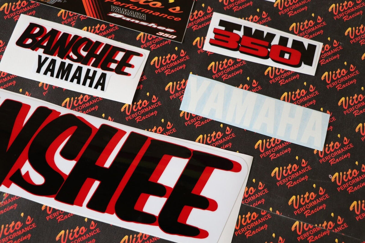 Vito's vinyl decal graphics kit 14MIL sticker Yamaha Banshee WHITE RED 1987 3