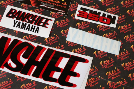 Vito's vinyl decal graphics kit 14MIL sticker Yamaha Banshee WHITE RED 1987 3