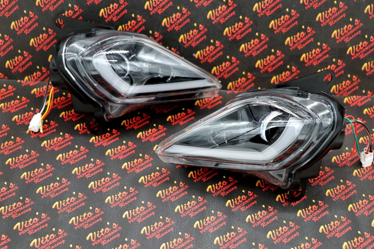 2 x LED Headlights Yamaha YFZ450R Raptor 700 700R YFZ450 WOLVERINE 4