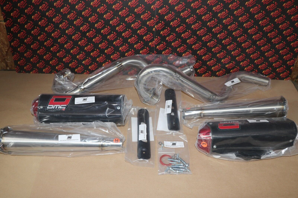 DMC Force-4 Twin Megaphone Comp dual Exhaust YAMAHA RAPTOR 700 2006-2014 9