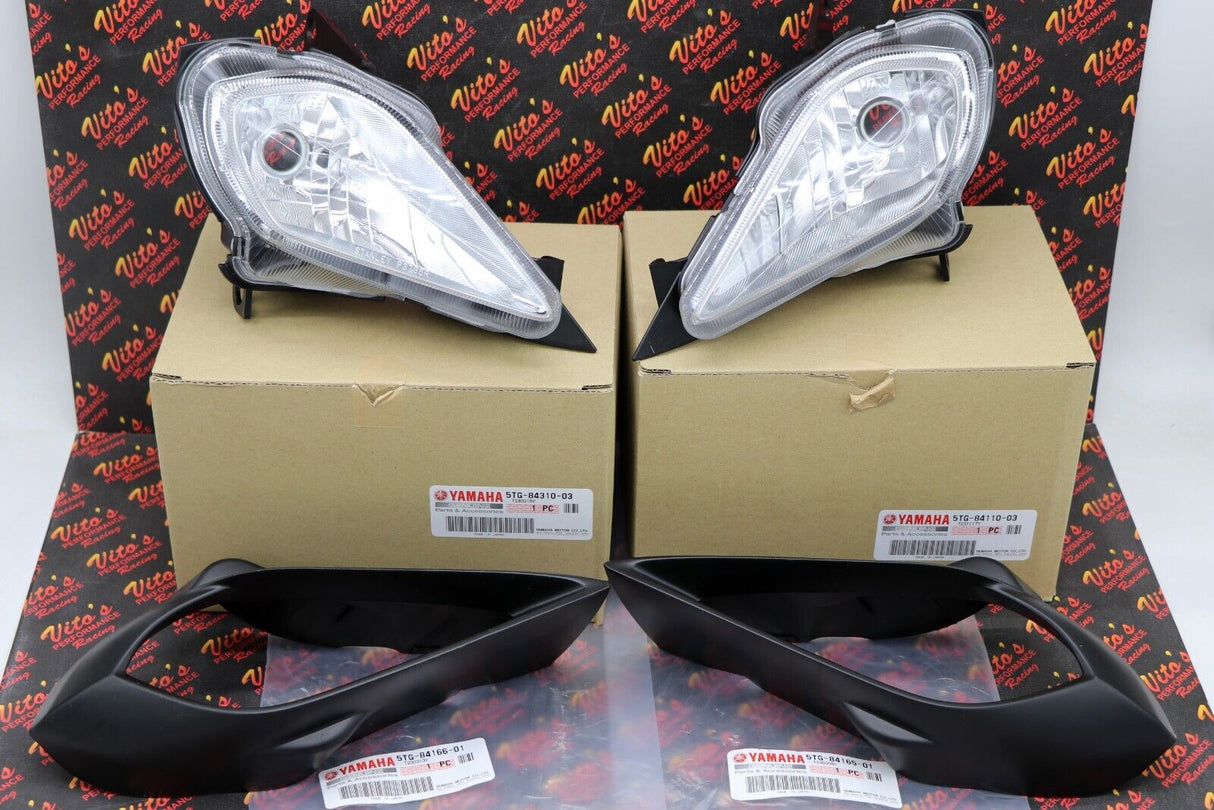 OEM Headlights + plastic surround trim FACTORY Yamaha YFZ450 YFZ450R Raptor 700 1