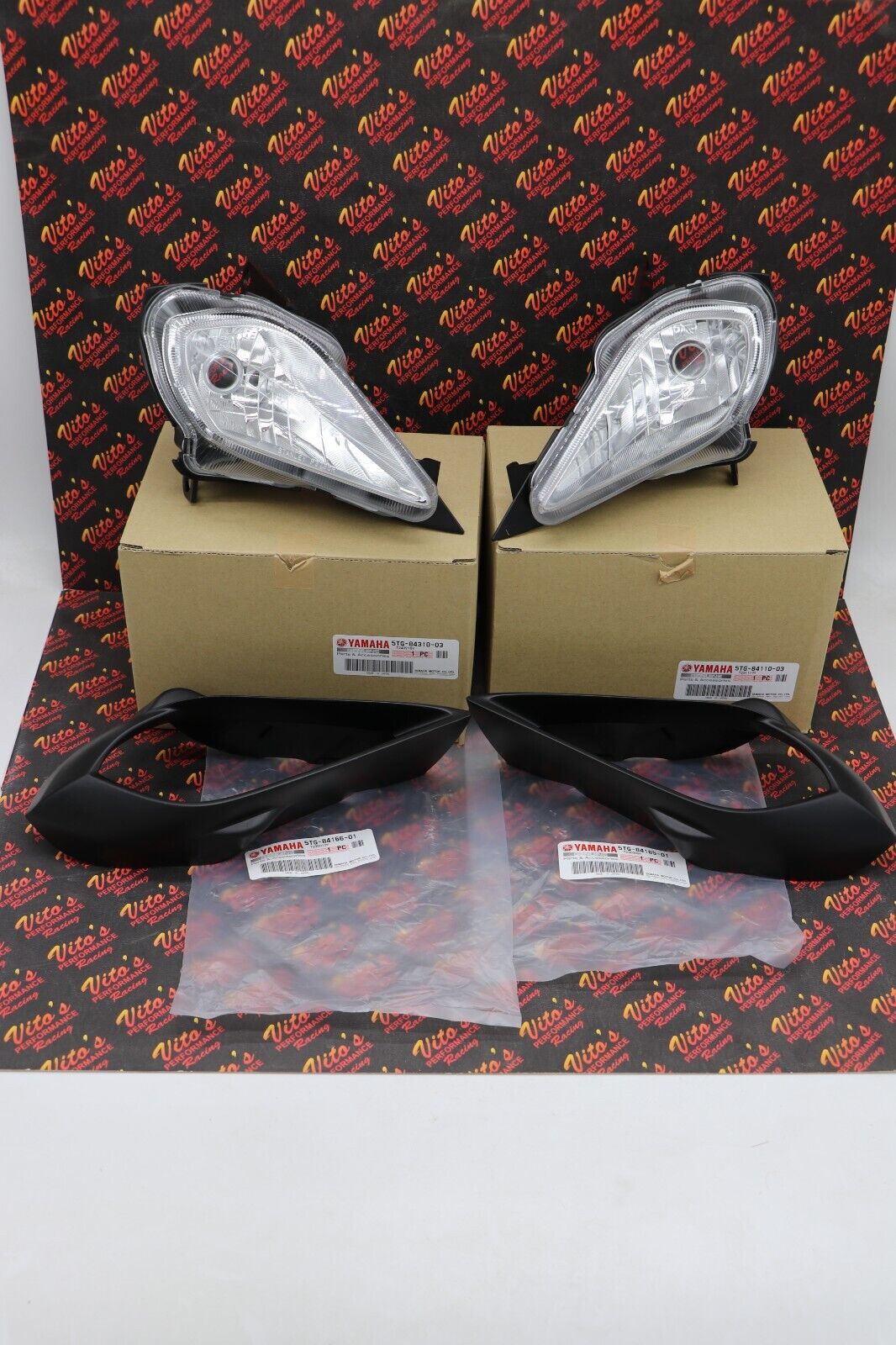 OEM Headlights + plastic surround trim FACTORY Yamaha YFZ450 YFZ450R Raptor 700 2