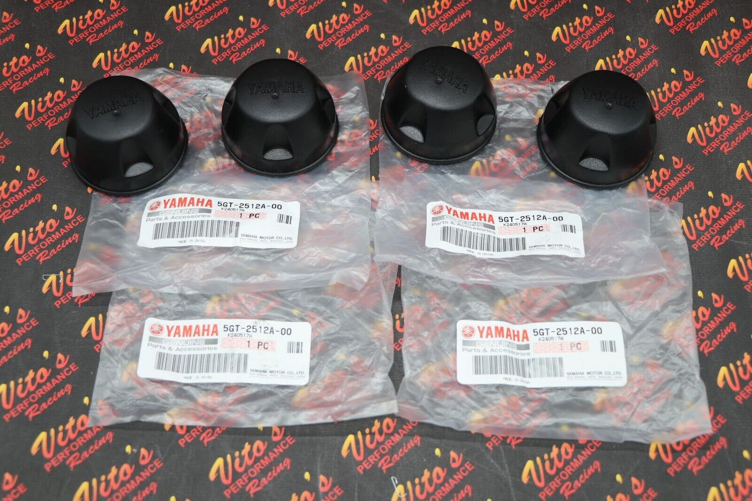 4 x Rubber wheel caps OEM Factory Yamaha Grizzly Kodiak Big Bear front + rear 1