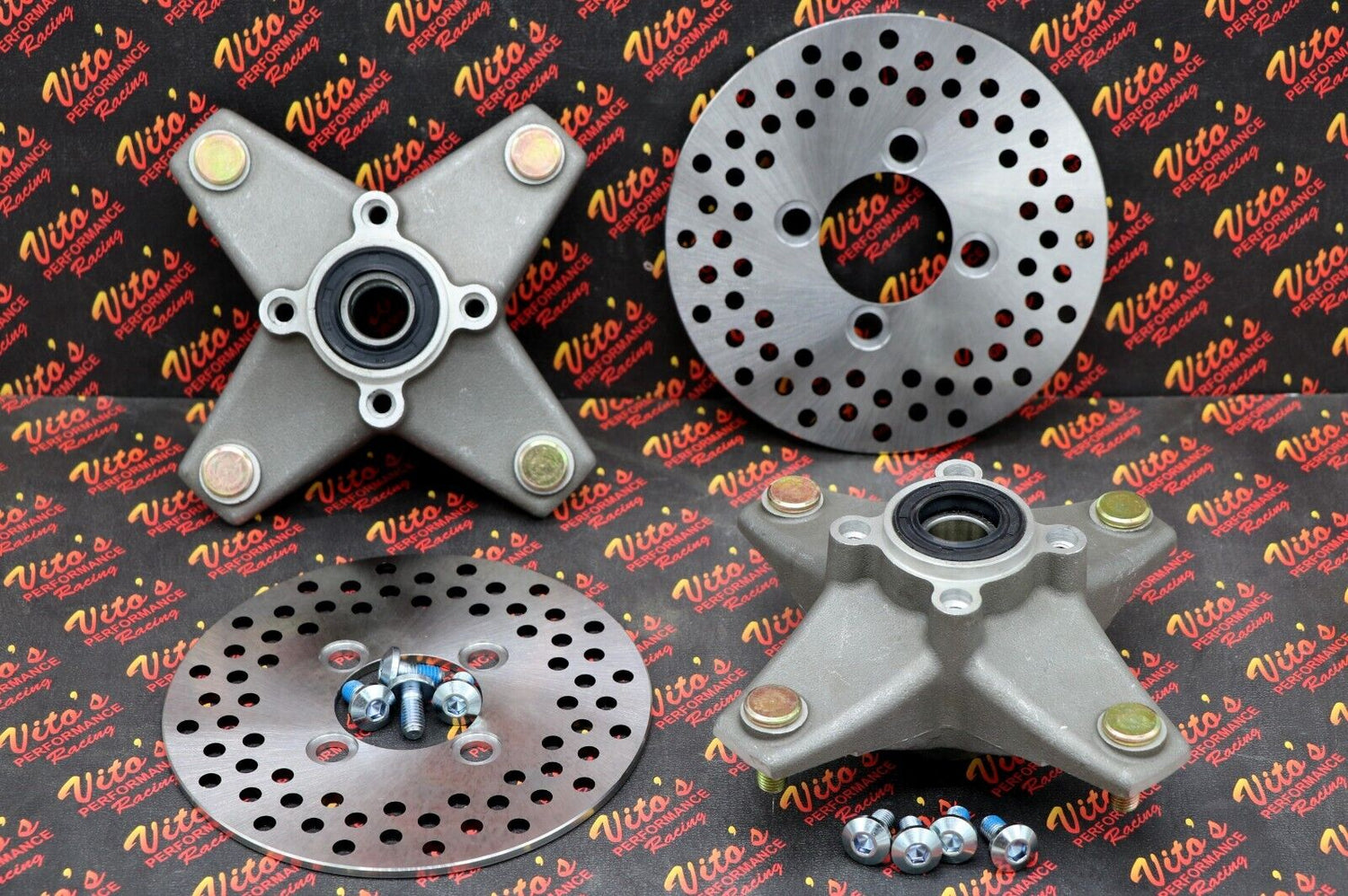 2 x NEW front hub kit + ROTOR + seals + bearings Yamaha Banshee Warrior Blaster 3