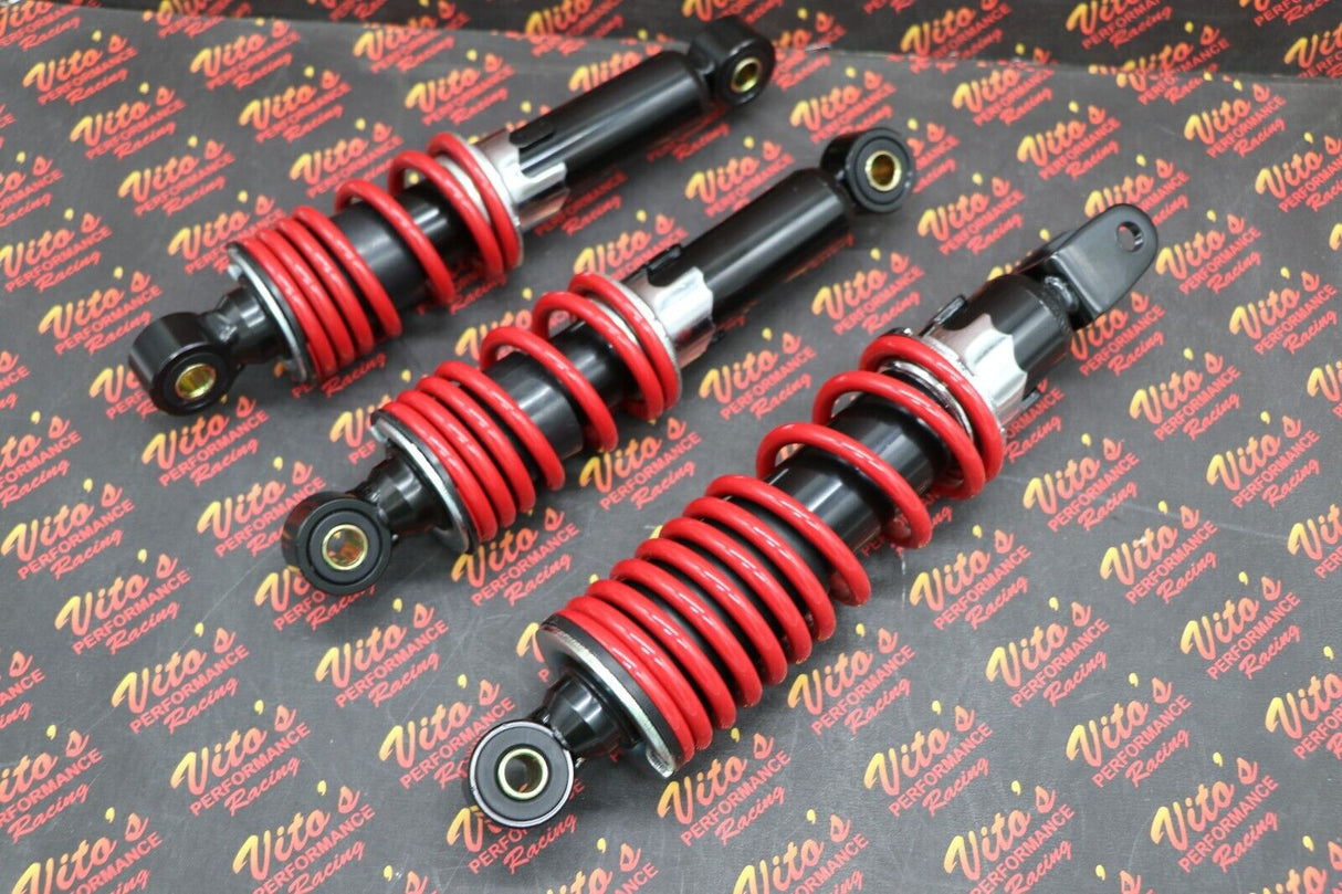 NEW Front + Rear SHOCKS Suzuki LT50 LT80 Quadrunner Quadsport 1983-2005 RED 1