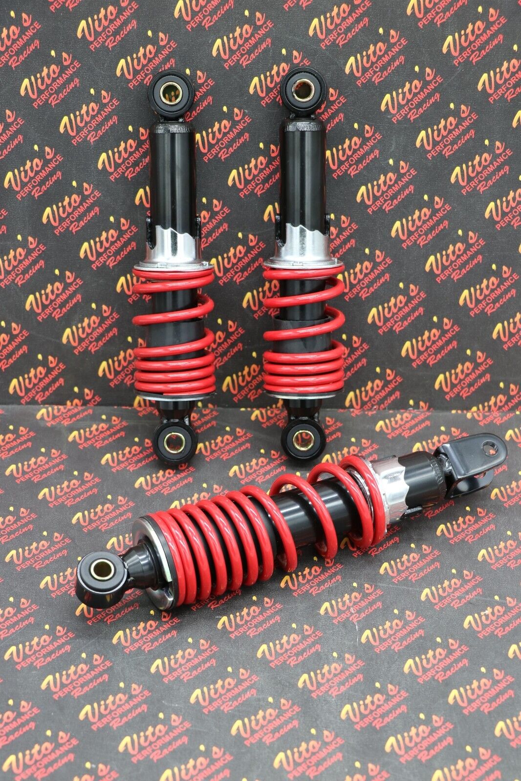 NEW Front + Rear SHOCKS Suzuki LT50 LT80 Quadrunner Quadsport 1983-2005 RED 2