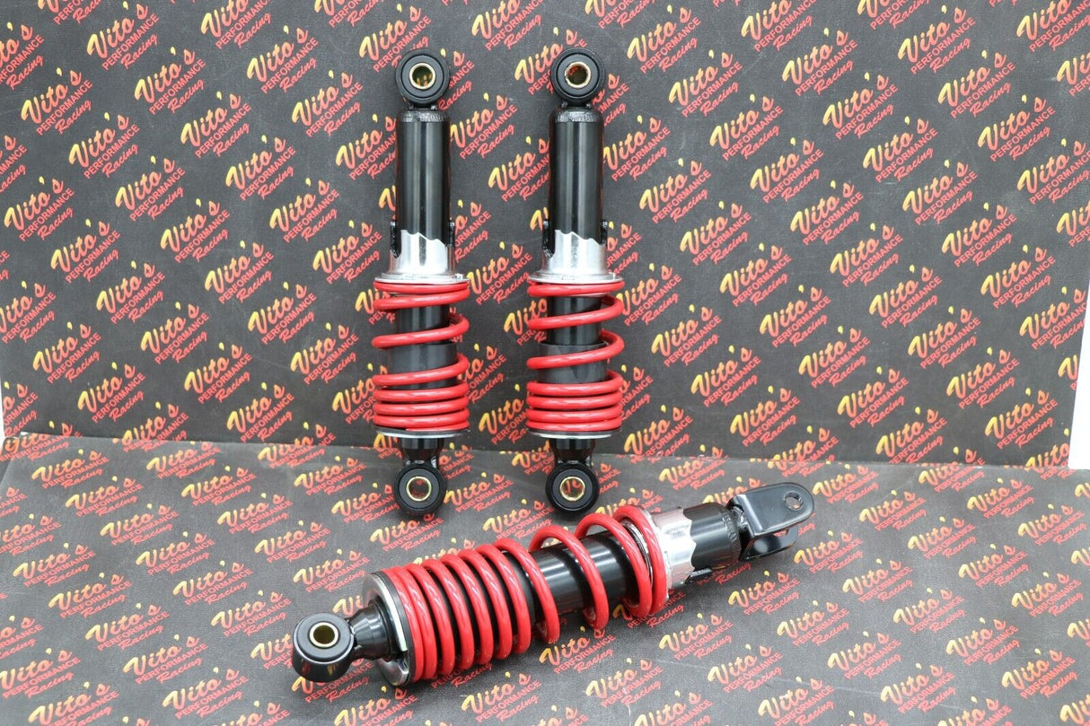 NEW Front + Rear SHOCKS Suzuki LT50 LT80 Quadrunner Quadsport 1983-2005 RED 3
