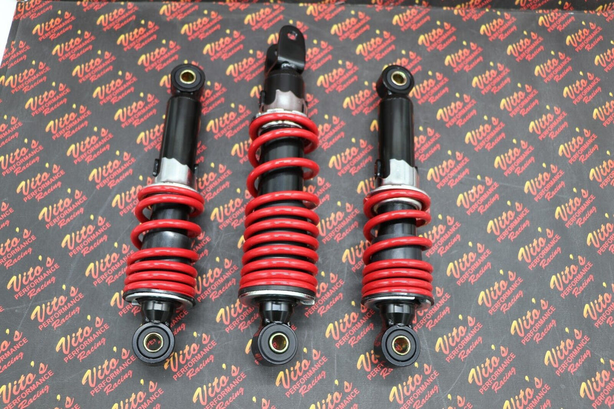 NEW Front + Rear SHOCKS Suzuki LT50 LT80 Quadrunner Quadsport 1983-2005 RED 6