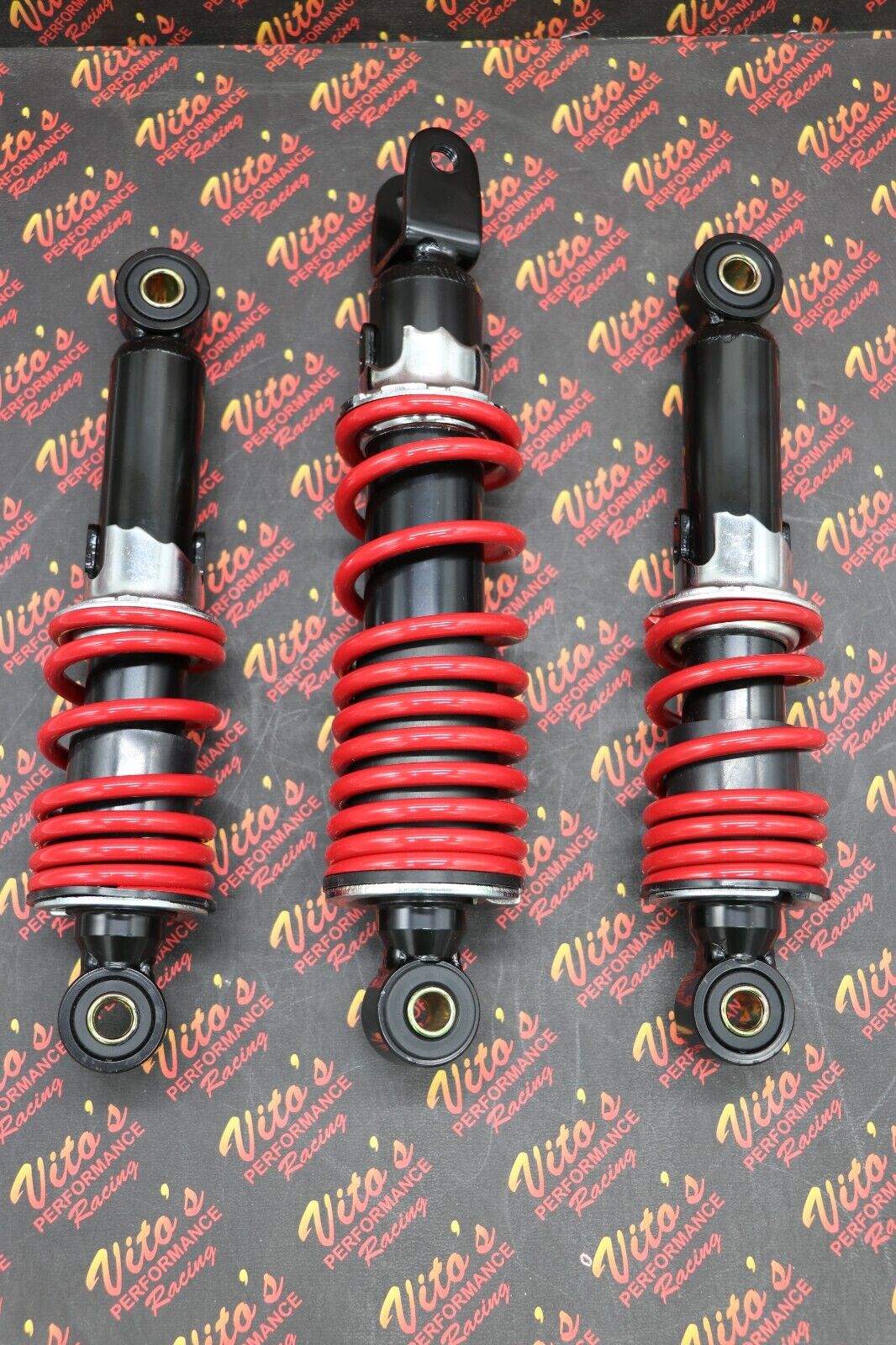 NEW Front + Rear SHOCKS Suzuki LT50 LT80 Quadrunner Quadsport 1983-2005 RED 8