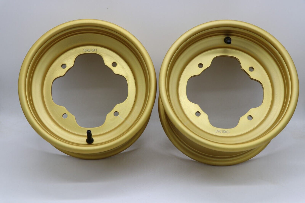 2 x 10" front aluminum wheels rims 4x156 Yamaha Banshee Blaster Warrior GOLD 2