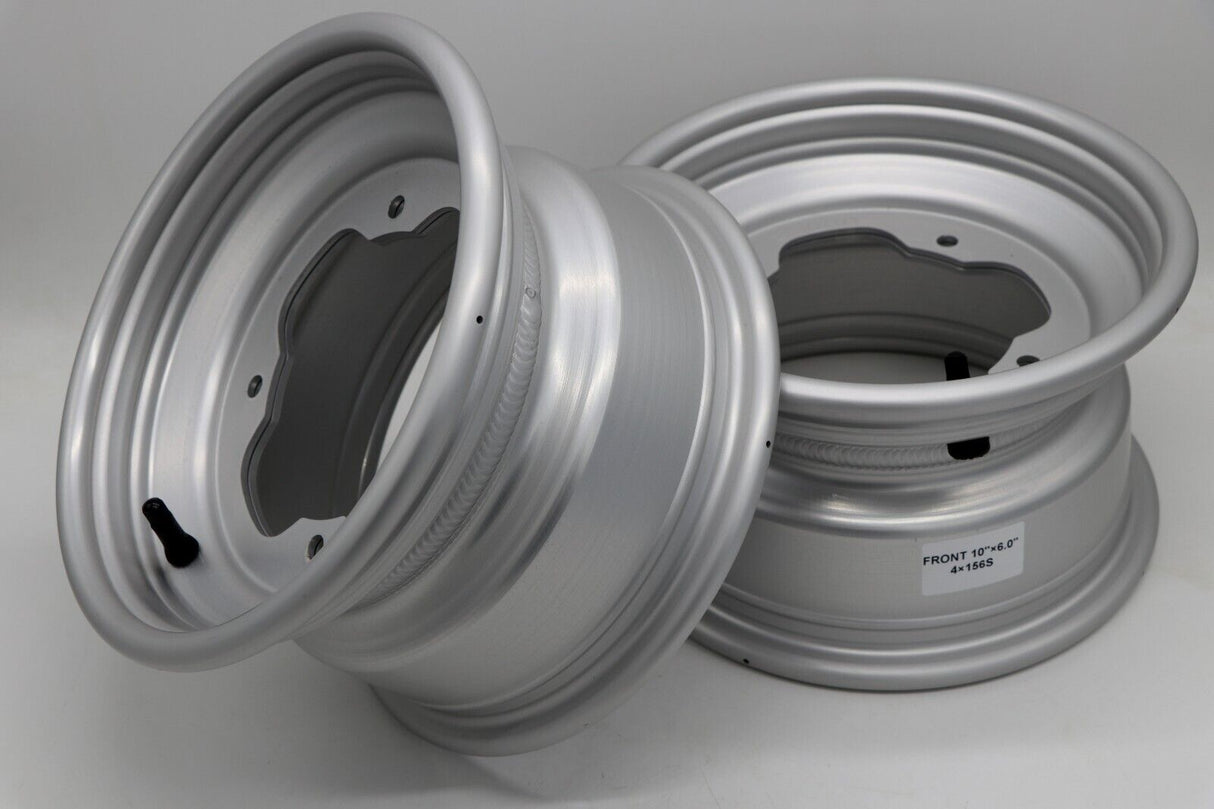 2 x 10" front aluminum wheels rims 4x156 Yamaha Banshee Raptor YFZ450r SILVER 3