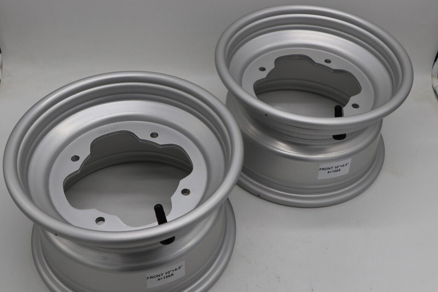 2 x 10" front aluminum wheels rims 4x156 Yamaha Banshee Raptor YFZ450r SILVER 7