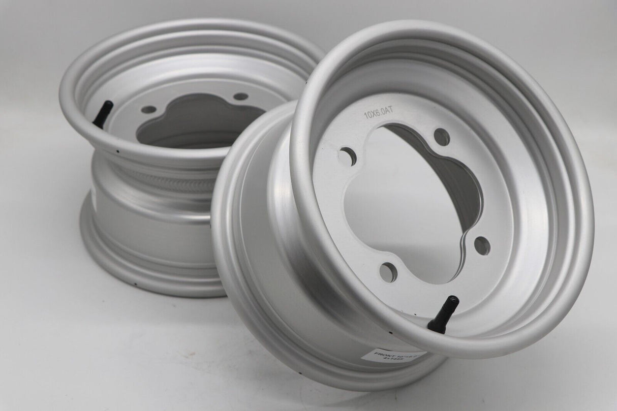 2 x 10" front aluminum wheels rims 4x144 HONDA 450r 400EX 300EX 250EX SILVER 1