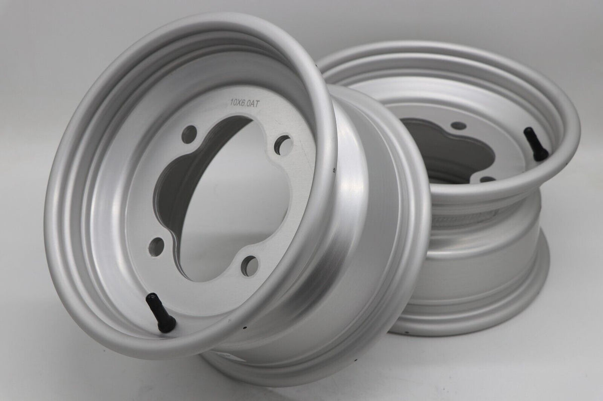 2 x 10" front aluminum wheels rims 4x144 HONDA 450r 400EX 300EX 250EX SILVER 4