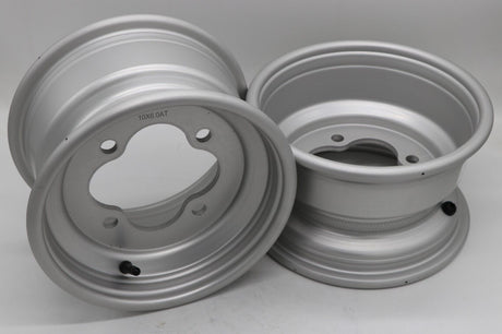 2 x 10" front aluminum wheels rims 4x144 HONDA 450r 400EX 300EX 250EX SILVER 5