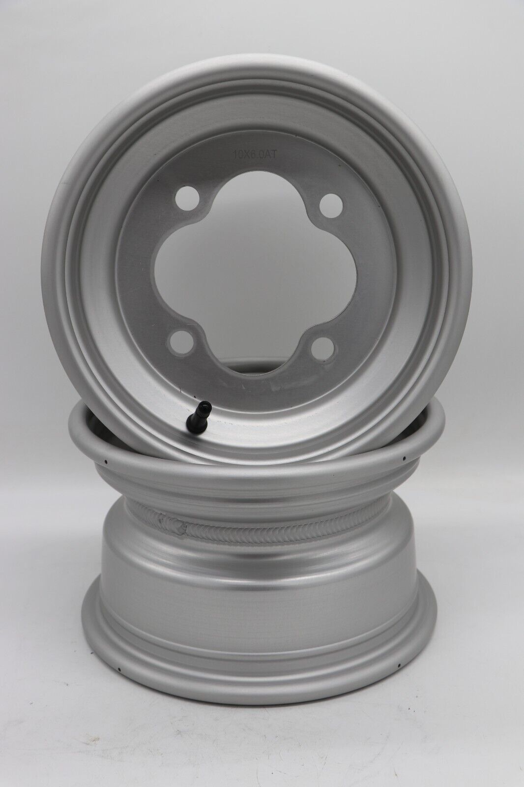 2 x 10" front aluminum wheels rims 4x144 HONDA 450r 400EX 300EX 250EX SILVER 6