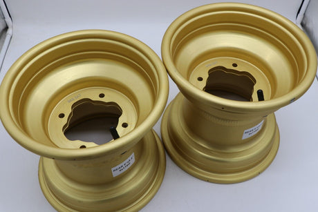 2 x 9" rear aluminum wheels rims 4x115 Yamaha Banshee Raptor 700 YFZ450r GOLD 1