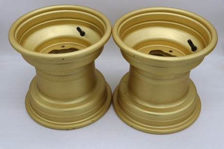 2 x 9" rear aluminum wheels rims 4x115 Yamaha Banshee Raptor 700 YFZ450r GOLD 4