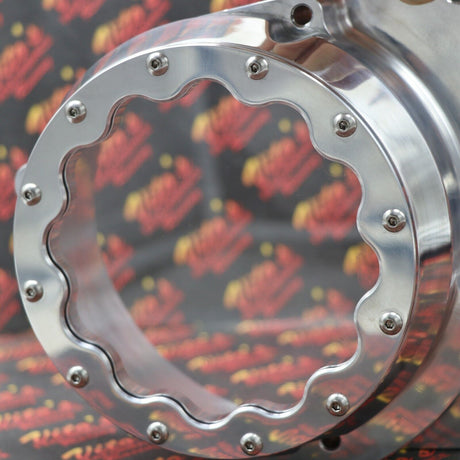 BILLET ALUMINUM STATOR COVER CLEAR WINDOW + 2 INSERTS FOR YAMAHA BANSHEE SILVER 6