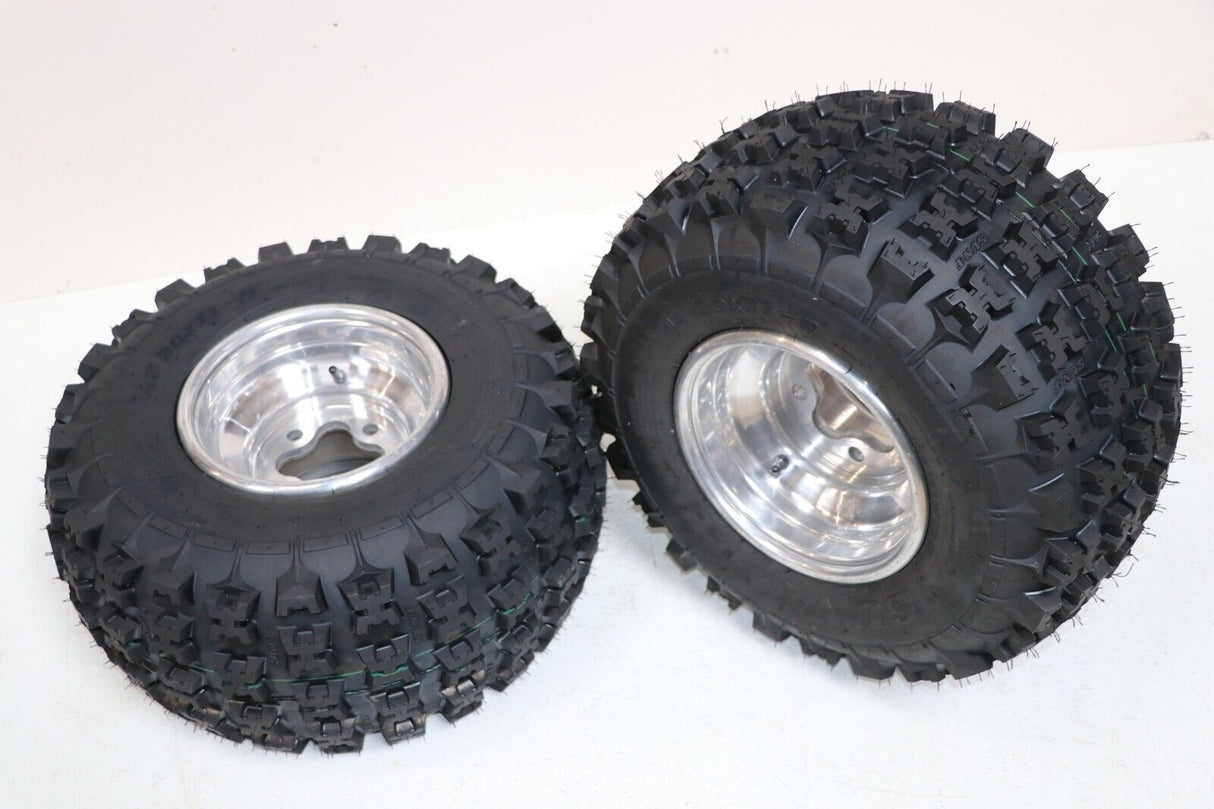 NEW 20x11x9 rear tires + wheels rims HONDA 450r 400EX 300EX TRX250r POLISHED 1