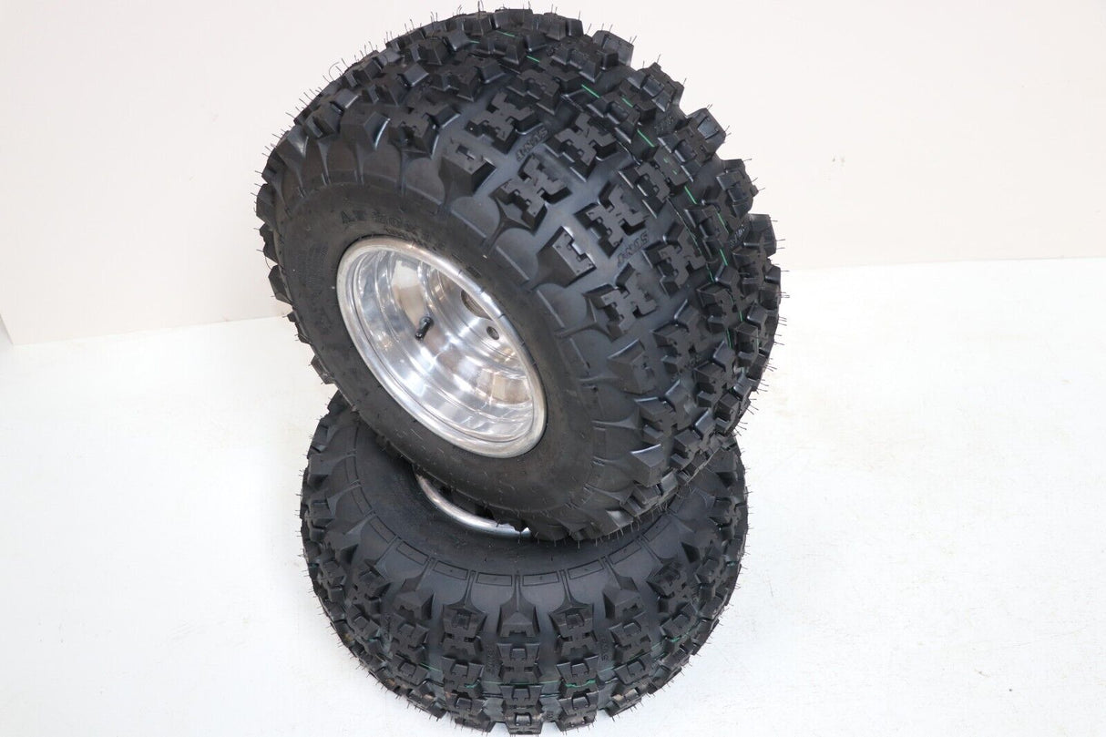 NEW 20x11x9 rear tires + wheels rims HONDA 450r 400EX 300EX TRX250r POLISHED 3