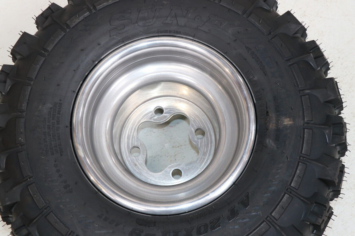 NEW 20x11x9 rear tires + wheels rims HONDA 450r 400EX 300EX TRX250r POLISHED 8