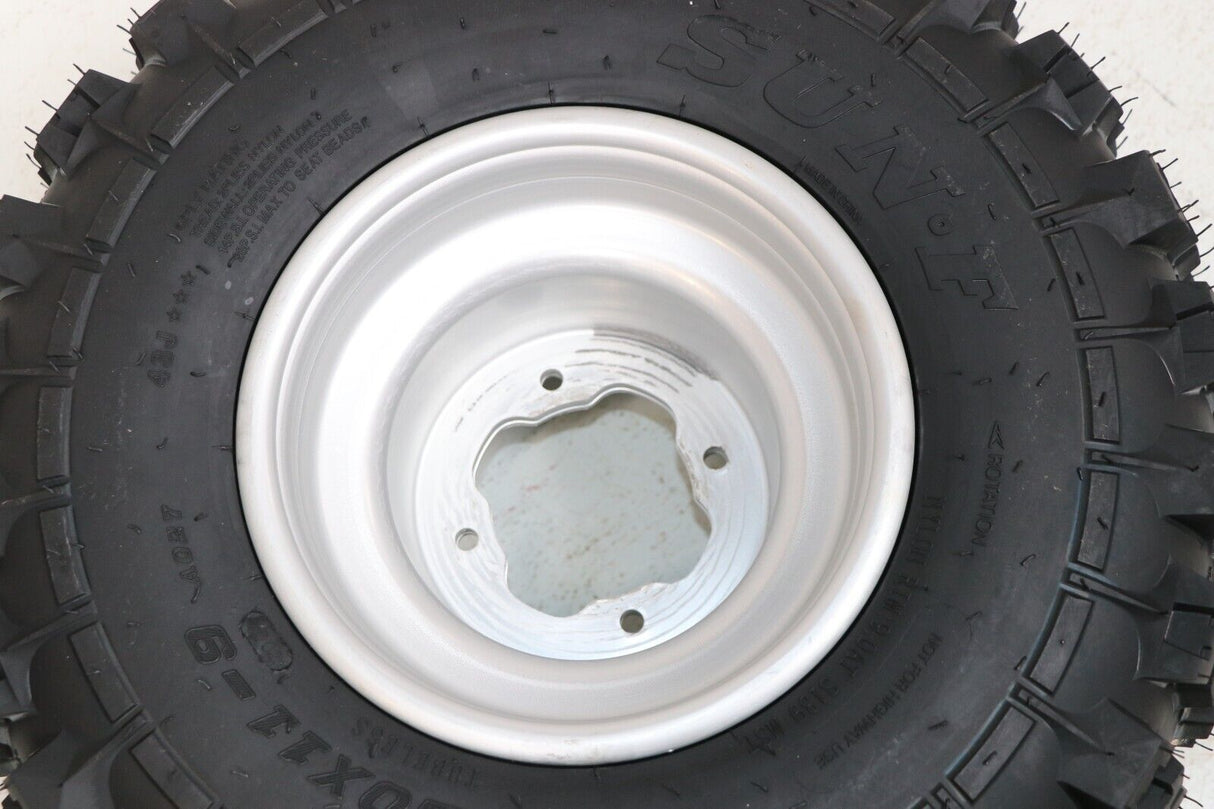 NEW 20x11x9 rear tires + wheels rims Yamaha Banshee Raptor YFZ450 SILVER 8